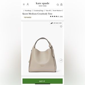 Kate Spade New York knott pebbled leather medium crossbody tote